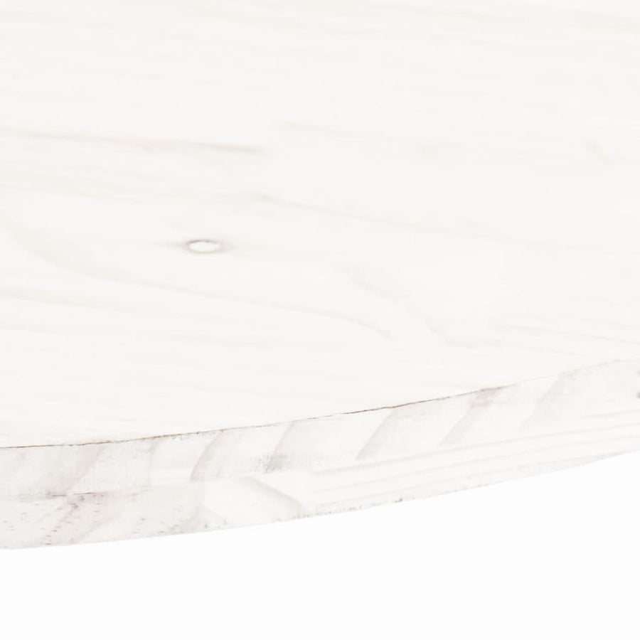 Tafelblad Ovaal 100X50X2,5 Cm Massief Grenenhout Wit