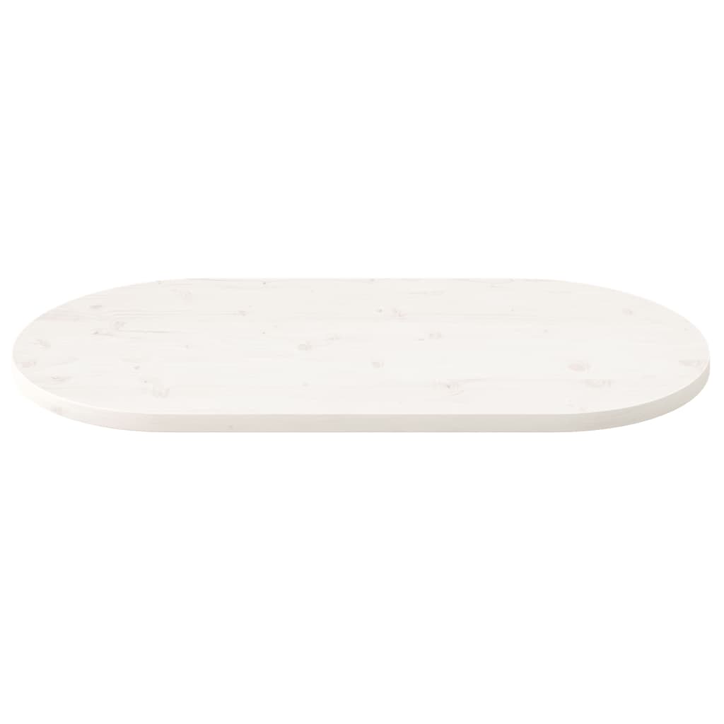 Tafelblad Ovaal 110X55X2,5 Cm Massief Grenenhout Wit