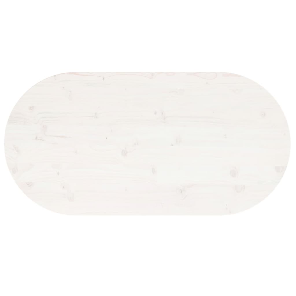 Tafelblad Ovaal 110X55X2,5 Cm Massief Grenenhout Wit