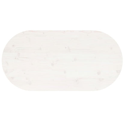 Tafelblad Ovaal 110X55X2,5 Cm Massief Grenenhout Wit