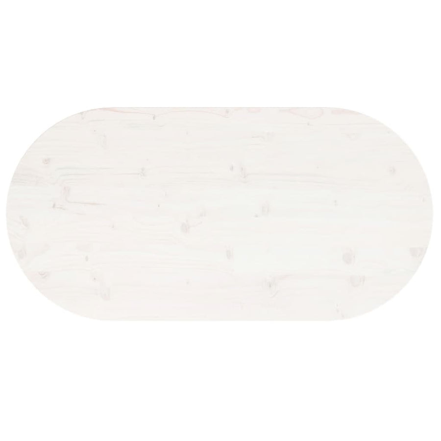 Tafelblad Ovaal 110X55X2,5 Cm Massief Grenenhout Wit