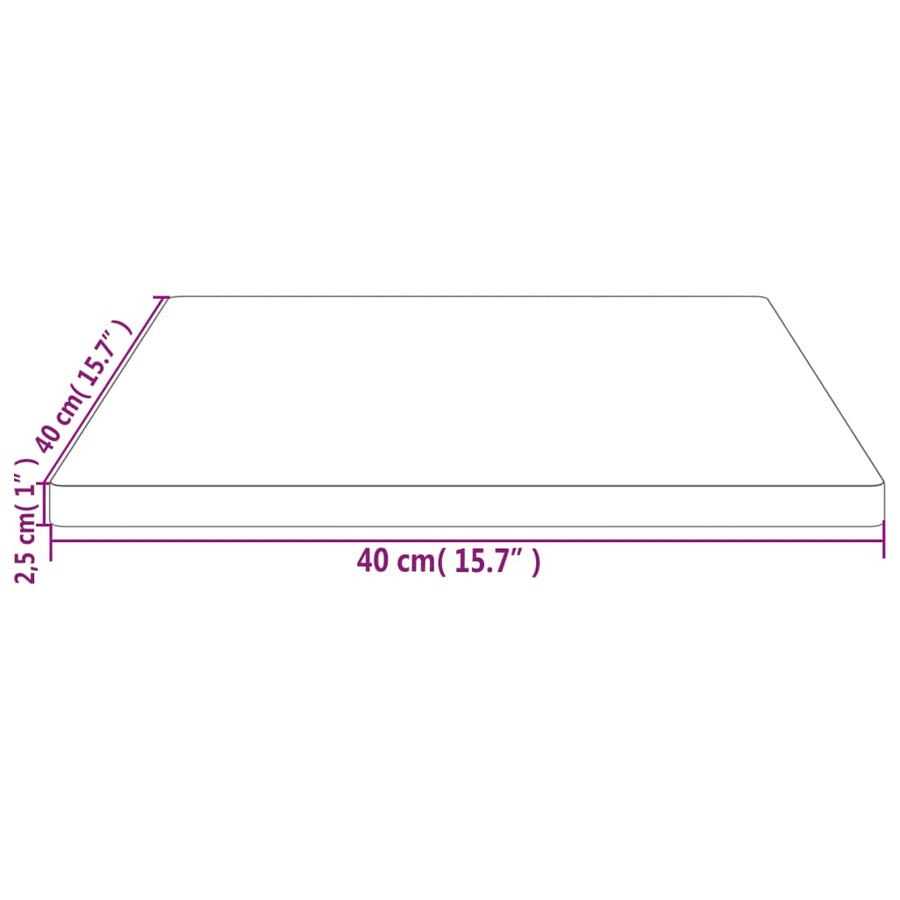Tafelblad Vierkant 40X40X2,5 Cm Massief Grenenhout Wit