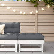 Tuinvoetenbank massief grenenhout wit 61x60.5x30 cm