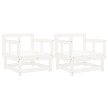 Tuinstoelen 2 St Massief Grenenhout Wit Wit grenenhout Armstoel (2 st)