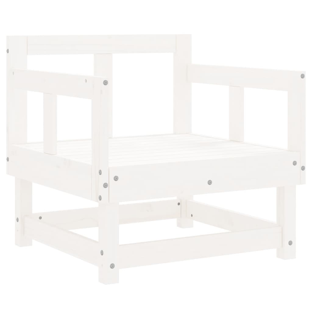 Tuinstoelen 2 St Massief Grenenhout Wit Wit grenenhout Armstoel (2 st)