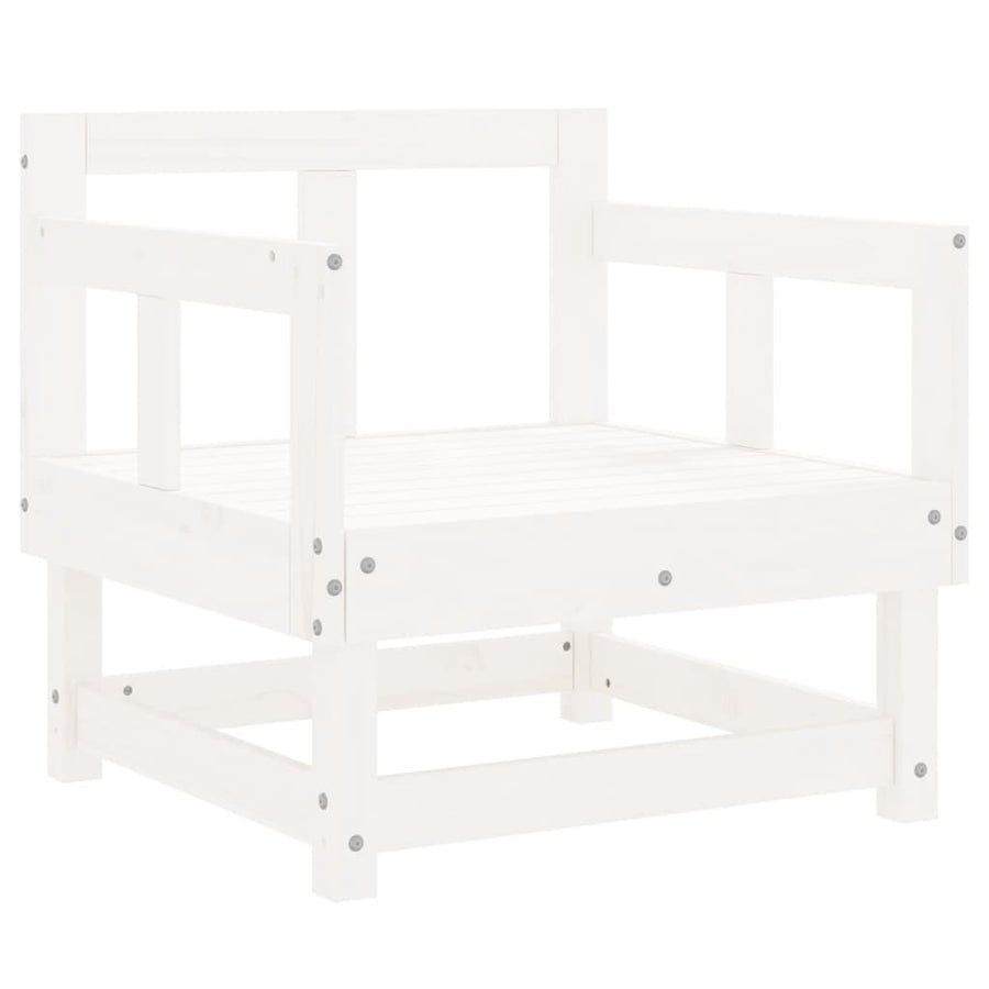 Tuinstoelen 2 St Massief Grenenhout Wit Wit grenenhout Armstoel (2 st)
