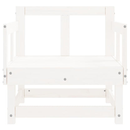 Tuinstoelen 2 St Massief Grenenhout Wit Wit grenenhout Armstoel (2 st)