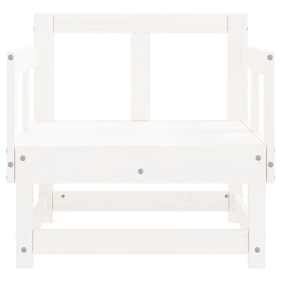 Tuinstoelen 2 St Massief Grenenhout Wit Wit grenenhout Armstoel (2 st)
