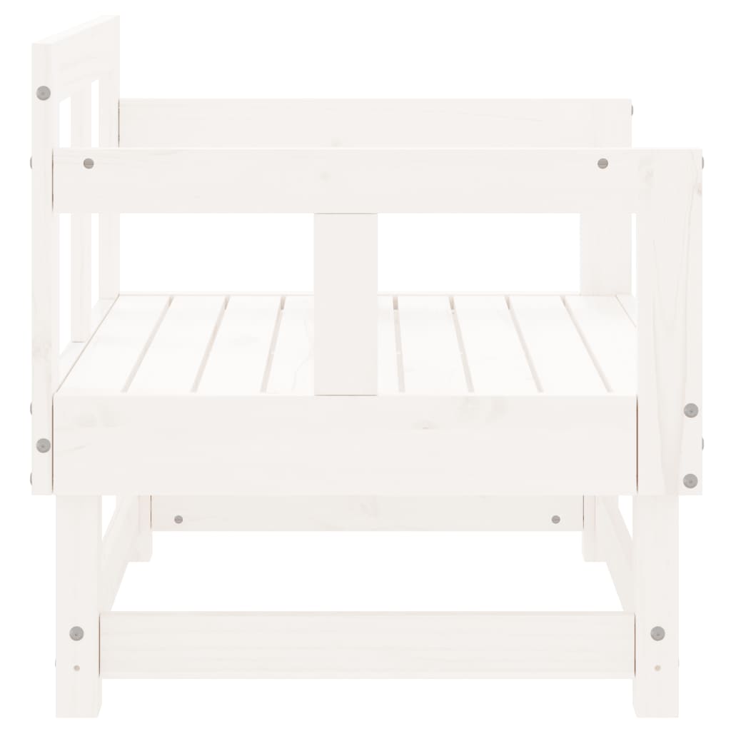 Tuinstoelen 2 St Massief Grenenhout Wit Wit grenenhout Armstoel (2 st)