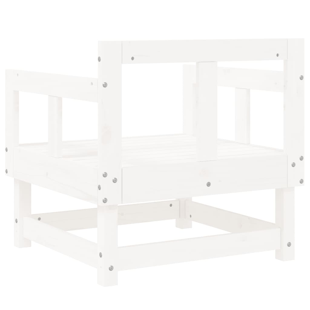Tuinstoelen 2 St Massief Grenenhout Wit Wit grenenhout Armstoel (2 st)