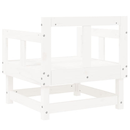 Tuinstoelen 2 St Massief Grenenhout Wit Wit grenenhout Armstoel (2 st)