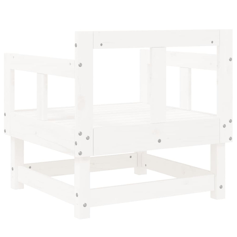 Tuinstoelen 2 St Massief Grenenhout Wit Wit grenenhout Armstoel (2 st)