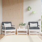 Tuinstoelen 2 St Massief Grenenhout Wit Wit grenenhout Armstoel (2 st)