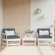 Tuinstoel massief grenenhout wit 2 stuks 64x61x62 cm