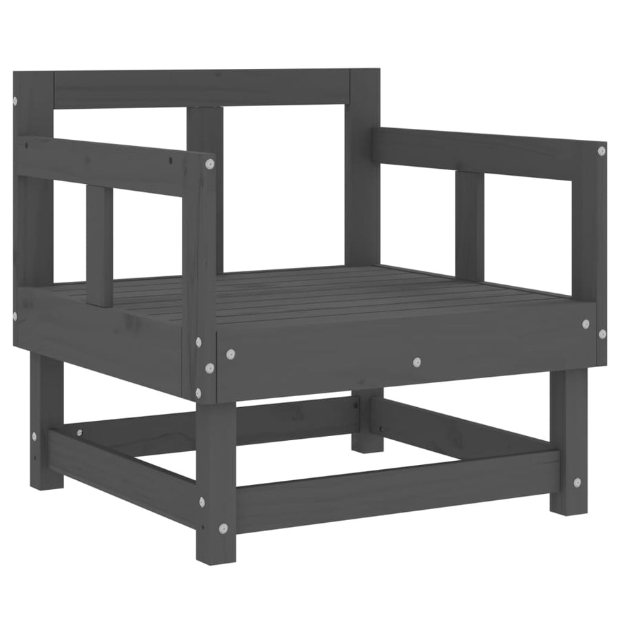 Tuinstoelen 2 St Massief Grenenhout Grijs Grijs grenenhout Armstoel (2 st)