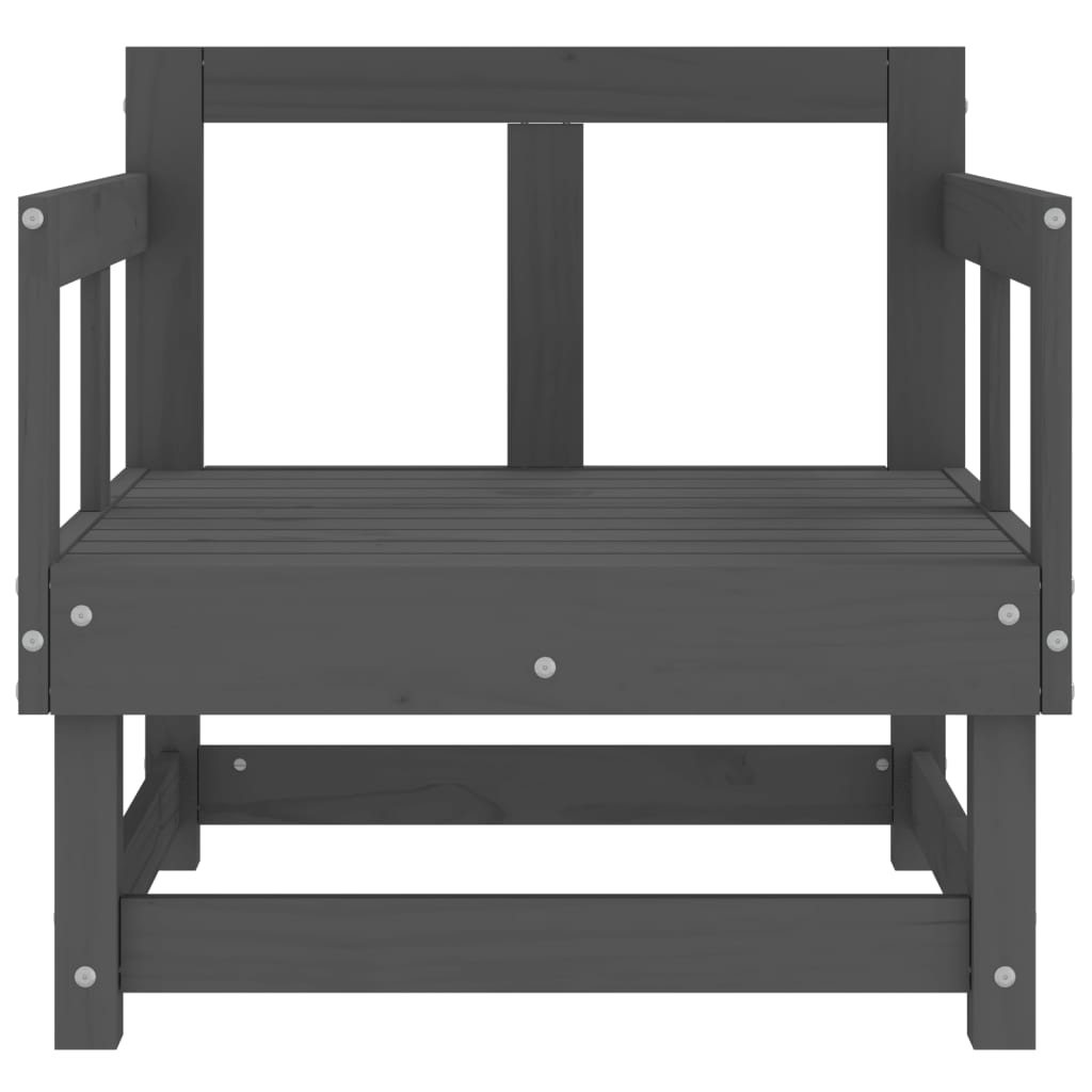 Tuinstoelen 2 St Massief Grenenhout Grijs Grijs grenenhout Armstoel (2 st)