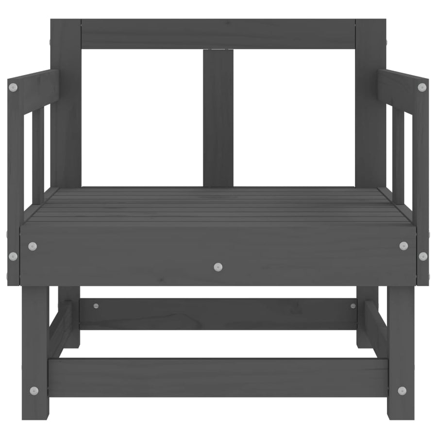 Tuinstoelen 2 St Massief Grenenhout Grijs Grijs grenenhout Armstoel (2 st)
