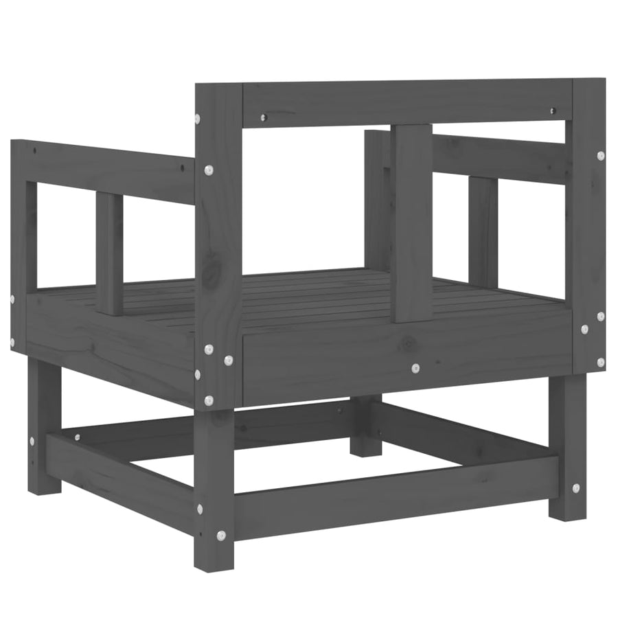 Tuinstoelen 2 St Massief Grenenhout Grijs Grijs grenenhout Armstoel (2 st)