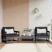 Tuinstoel massief grenenhout grijs 2 stuks