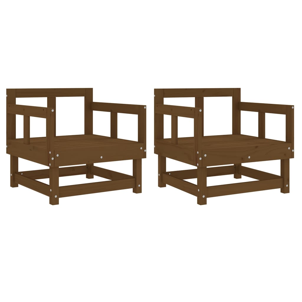 Tuinstoelen 2 St Massief Grenenhout Honingbruin Honingbruin grenenhout Armstoel (2 st)