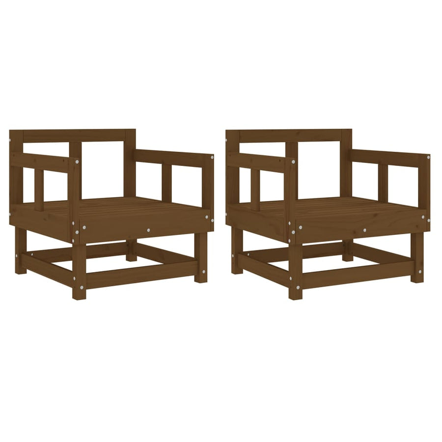 Tuinstoelen 2 St Massief Grenenhout Honingbruin Honingbruin grenenhout Armstoel (2 st)