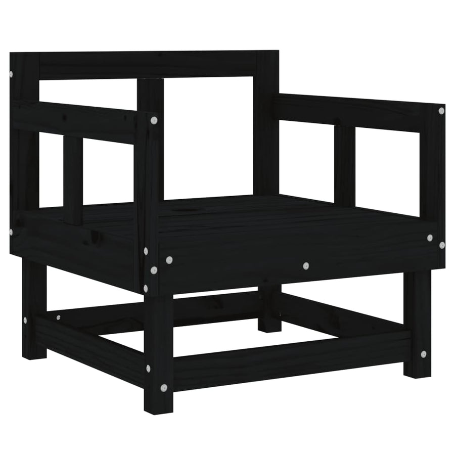 Tuinstoelen 2 St Massief Grenenhout Zwart Zwart grenenhout Armstoel (2 st)