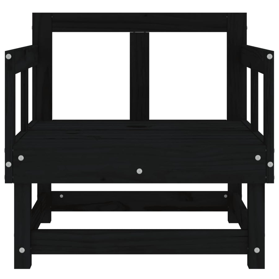 Tuinstoelen 2 St Massief Grenenhout Zwart Zwart grenenhout Armstoel (2 st)