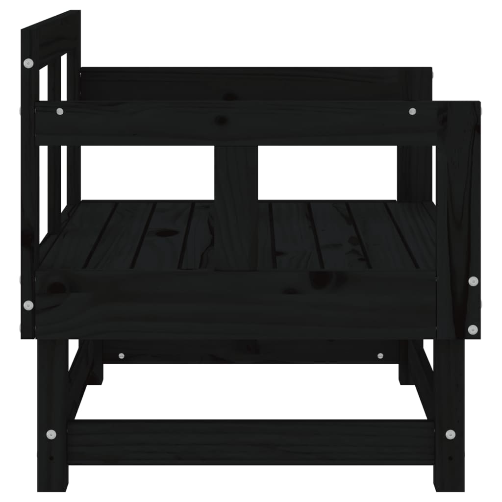 Tuinstoelen 2 St Massief Grenenhout Zwart Zwart grenenhout Armstoel (2 st)