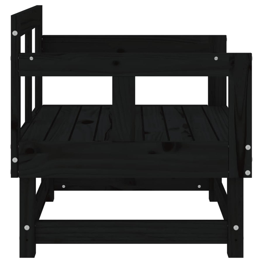 Tuinstoelen 2 St Massief Grenenhout Zwart Zwart grenenhout Armstoel (2 st)