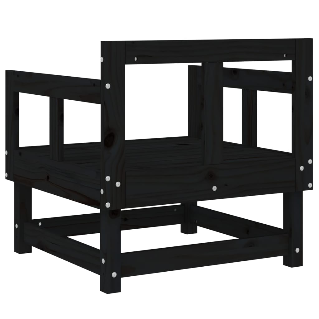 Tuinstoelen 2 St Massief Grenenhout Zwart Zwart grenenhout Armstoel (2 st)