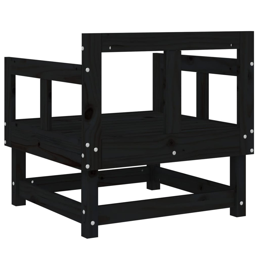 Tuinstoelen 2 St Massief Grenenhout Zwart Zwart grenenhout Armstoel (2 st)