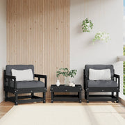 Tuinstoelen 2 st massief grenenhout zwart 64x61x62 cm