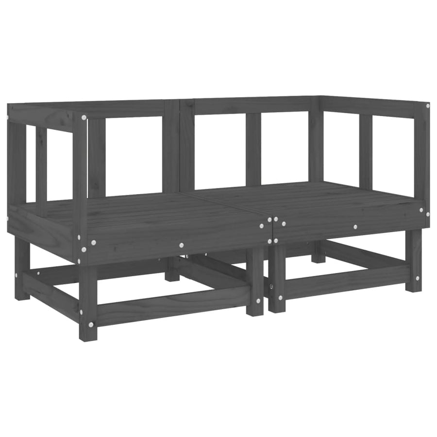 Tuinhoekbanken 2 St Massief Grenenhout Grijs Grijs grenenhout Hoekbank (2 st)