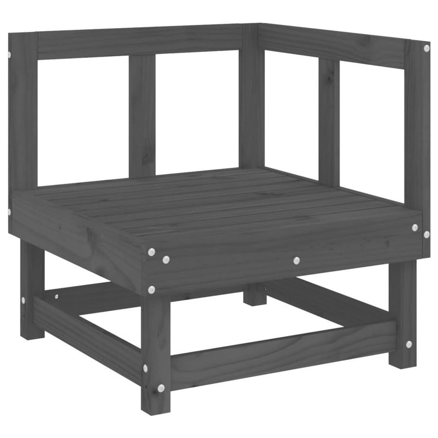 Tuinhoekbanken 2 St Massief Grenenhout Grijs Grijs grenenhout Hoekbank (2 st)