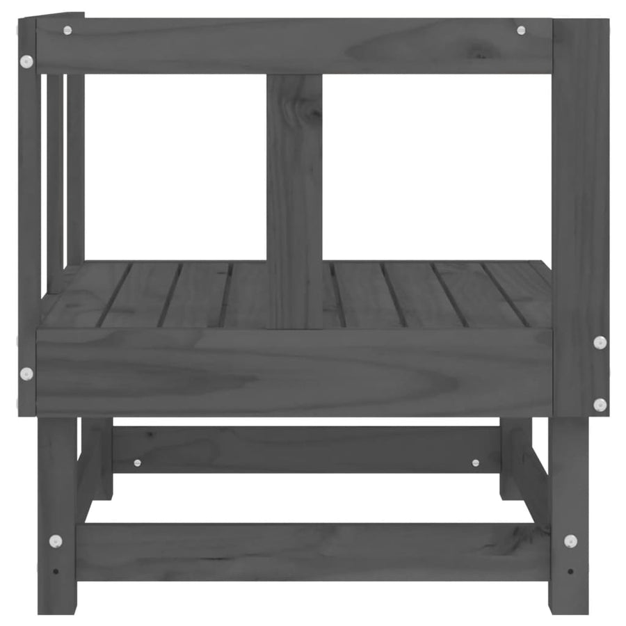 Tuinhoekbanken 2 St Massief Grenenhout Grijs Grijs grenenhout Hoekbank (2 st)