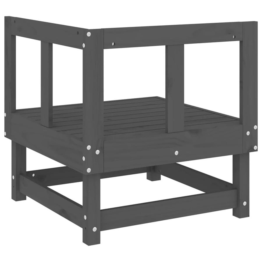 Tuinhoekbanken 2 St Massief Grenenhout Grijs Grijs grenenhout Hoekbank (2 st)