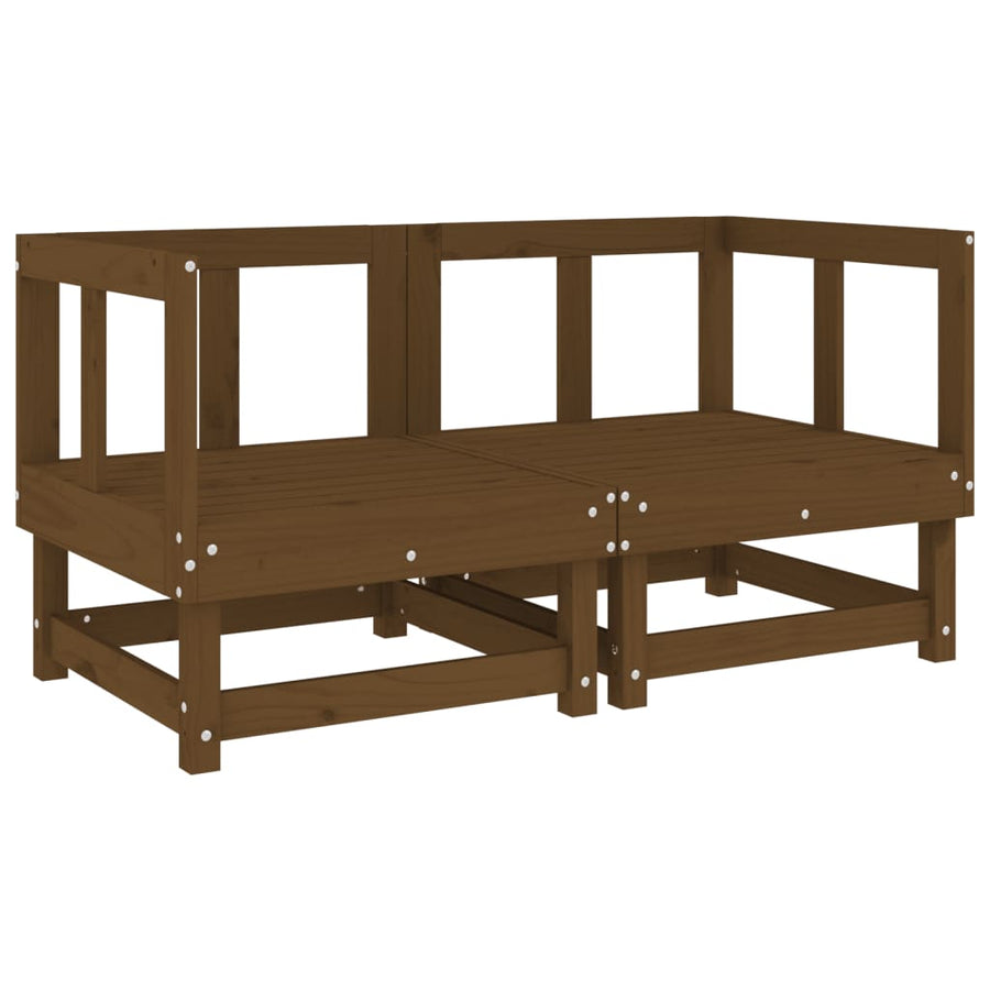 Tuinhoekbanken 2 st massief grenenhout honingbruin Honingbruin grenenhout Hoekbank (2 st)