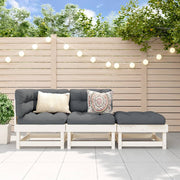 Loungeset 3-delig massief grenenhout wit