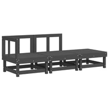 3-Delige Loungeset Massief Grenenhout Grijs Grijs grenenhout hoek + midden + voetensteun