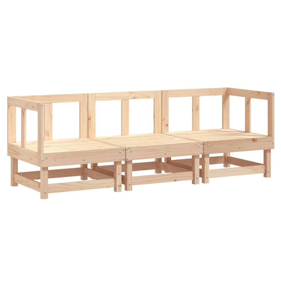 3-Delige Loungeset Massief Grenenhout Natuurlijk grenenhout 2x corner +middle