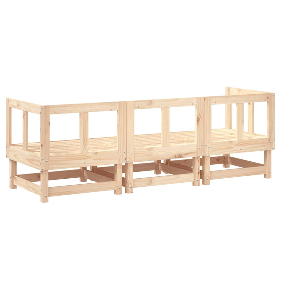 3-Delige Loungeset Massief Grenenhout Natuurlijk grenenhout 2x corner +middle