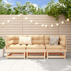 Loungeset massief grenenhout 3-delig