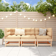 Loungeset massief grenenhout 3-delig