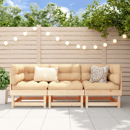 3-Delige Loungeset Massief Grenenhout Natuurlijk grenenhout 2x corner +middle