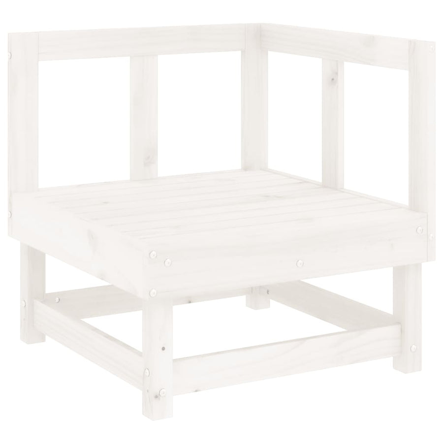 3-Delige Loungeset Massief Grenenhout Wit Wit grenenhout 2x corner +middle