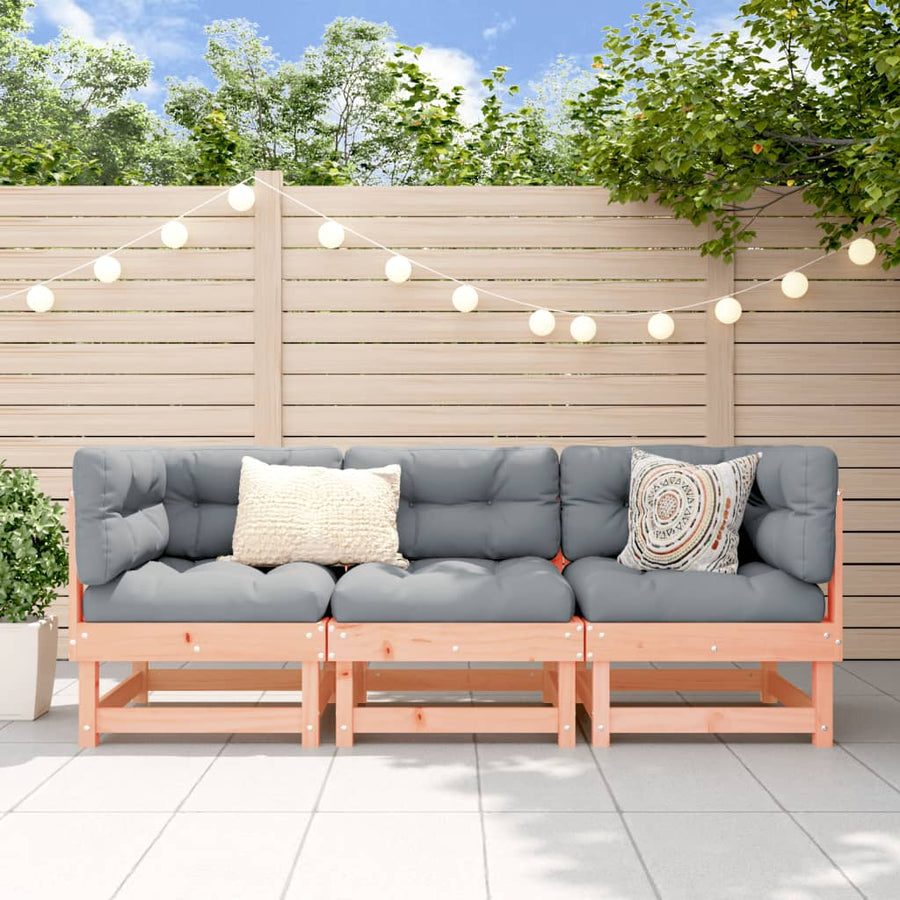3-Delige Loungeset Massief Douglashout Natuurlijk douglashout 2x corner +middle