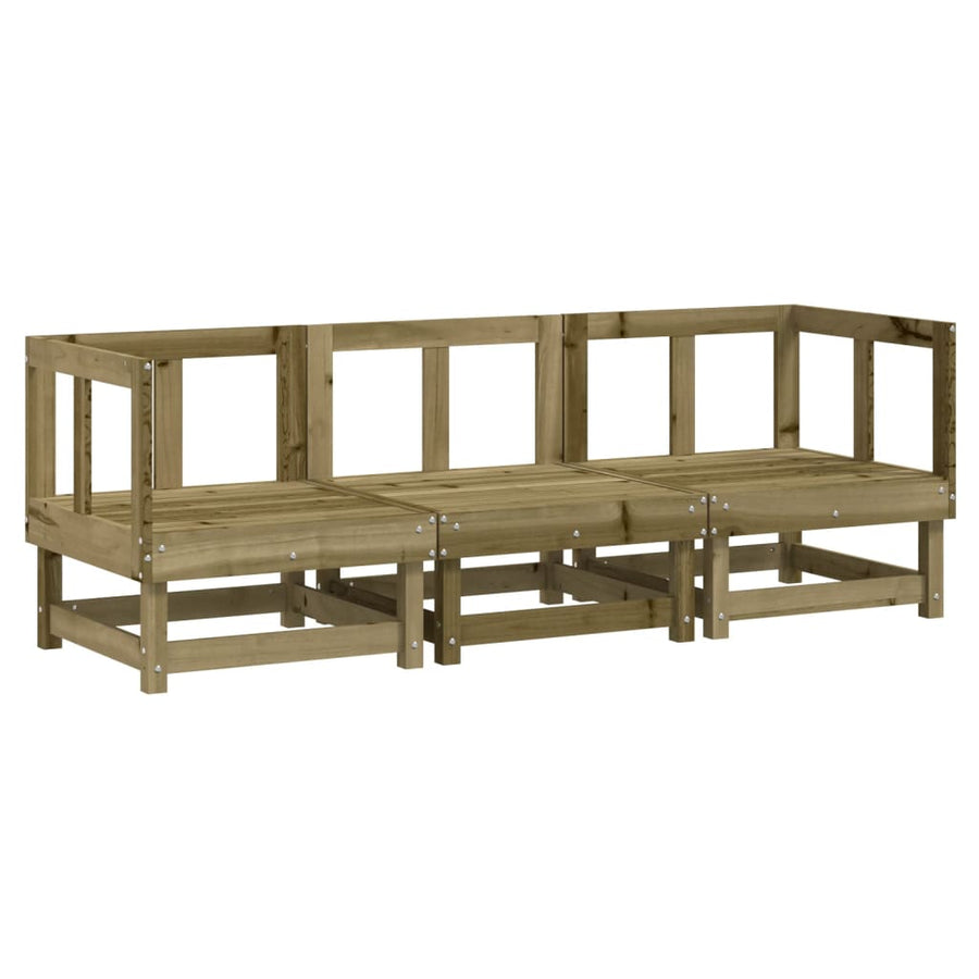 3-Delige Loungeset Geïmpregneerd Grenenhout Naturel geïmpregneerd 2x corner +middle