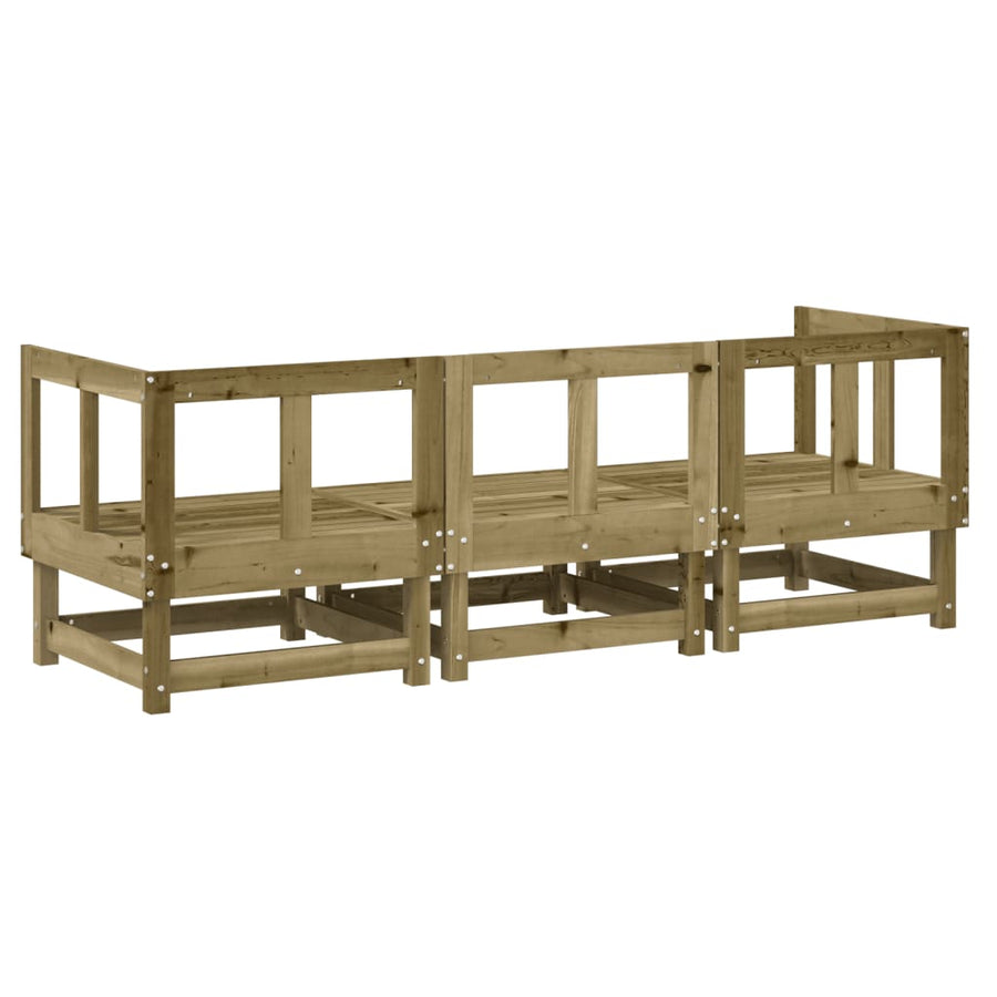 3-Delige Loungeset Geïmpregneerd Grenenhout Naturel geïmpregneerd 2x corner +middle