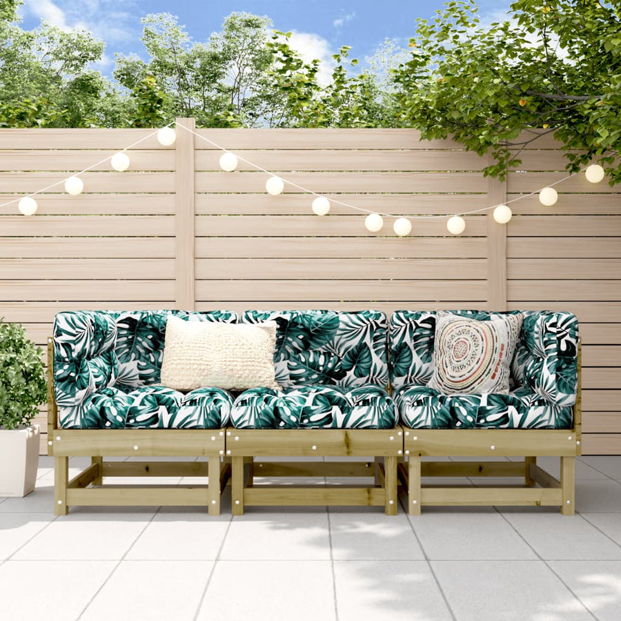 3-Delige Loungeset Geïmpregneerd Grenenhout Naturel geïmpregneerd 2x corner +middle