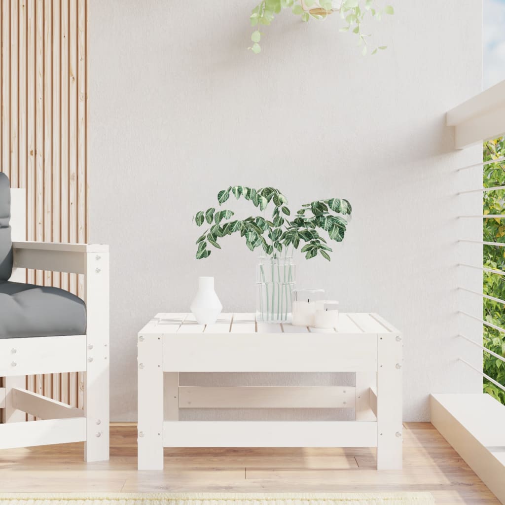 Tuinvoetenbank Massief Grenenhout Wit Wit grenenhout footstool